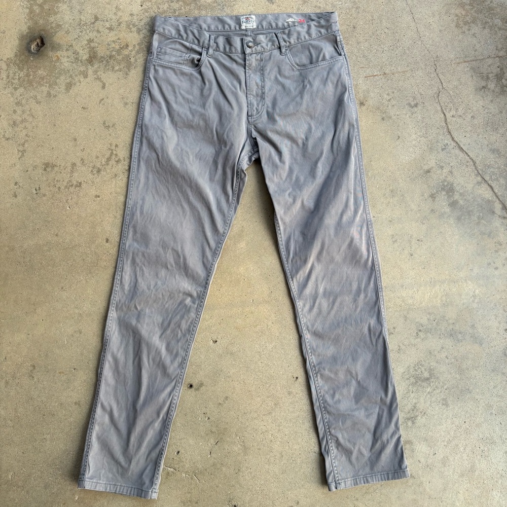 Faherty Pants Reverse Twill 5-Pocket Gray Canvas Men's 34 Made in India